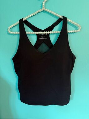 EUC Women’s SPANX Boost-up V-neck Shelf Tank with Sheer Panels Size Small